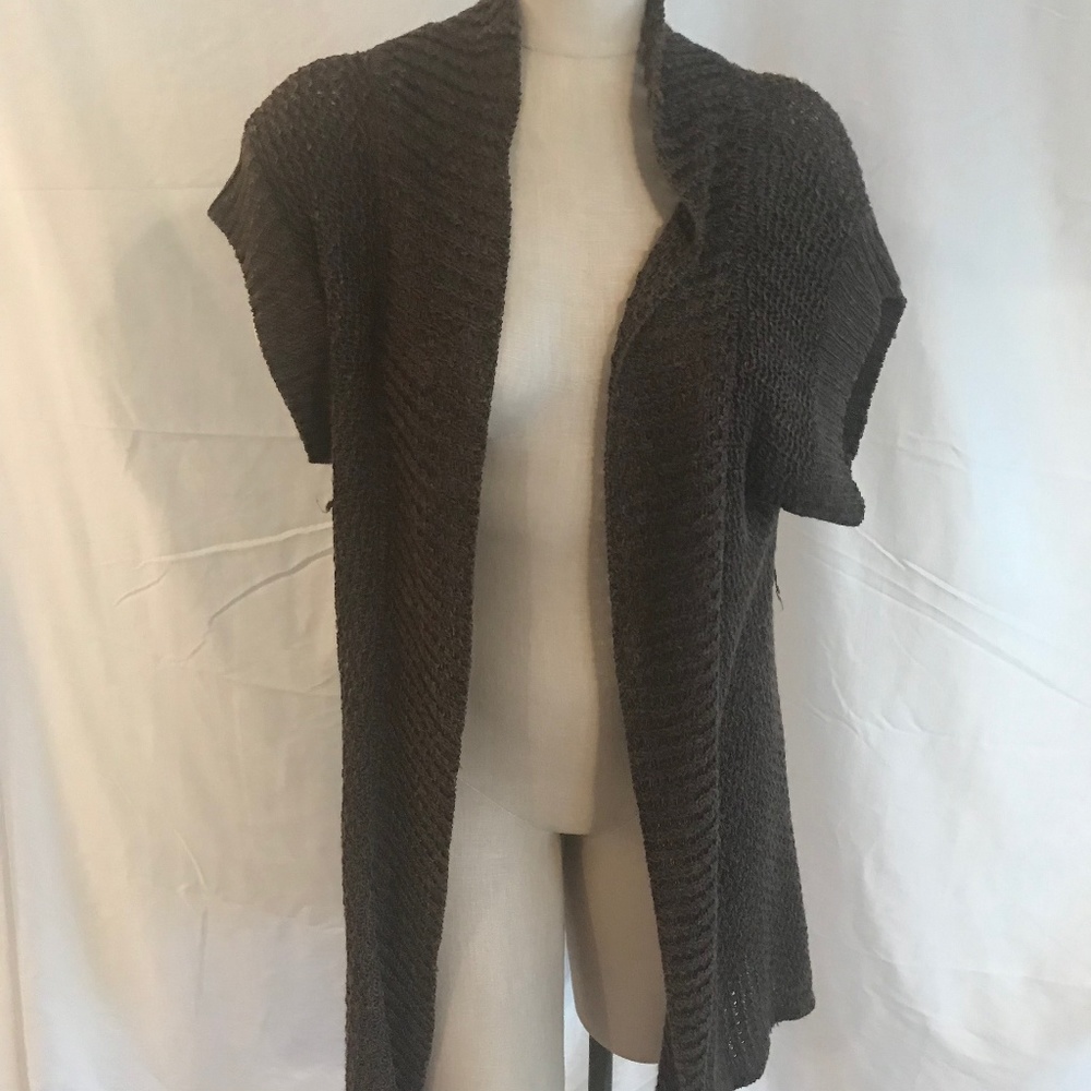 Coldwater Creek Brown Tunic Length Swing Cardigan